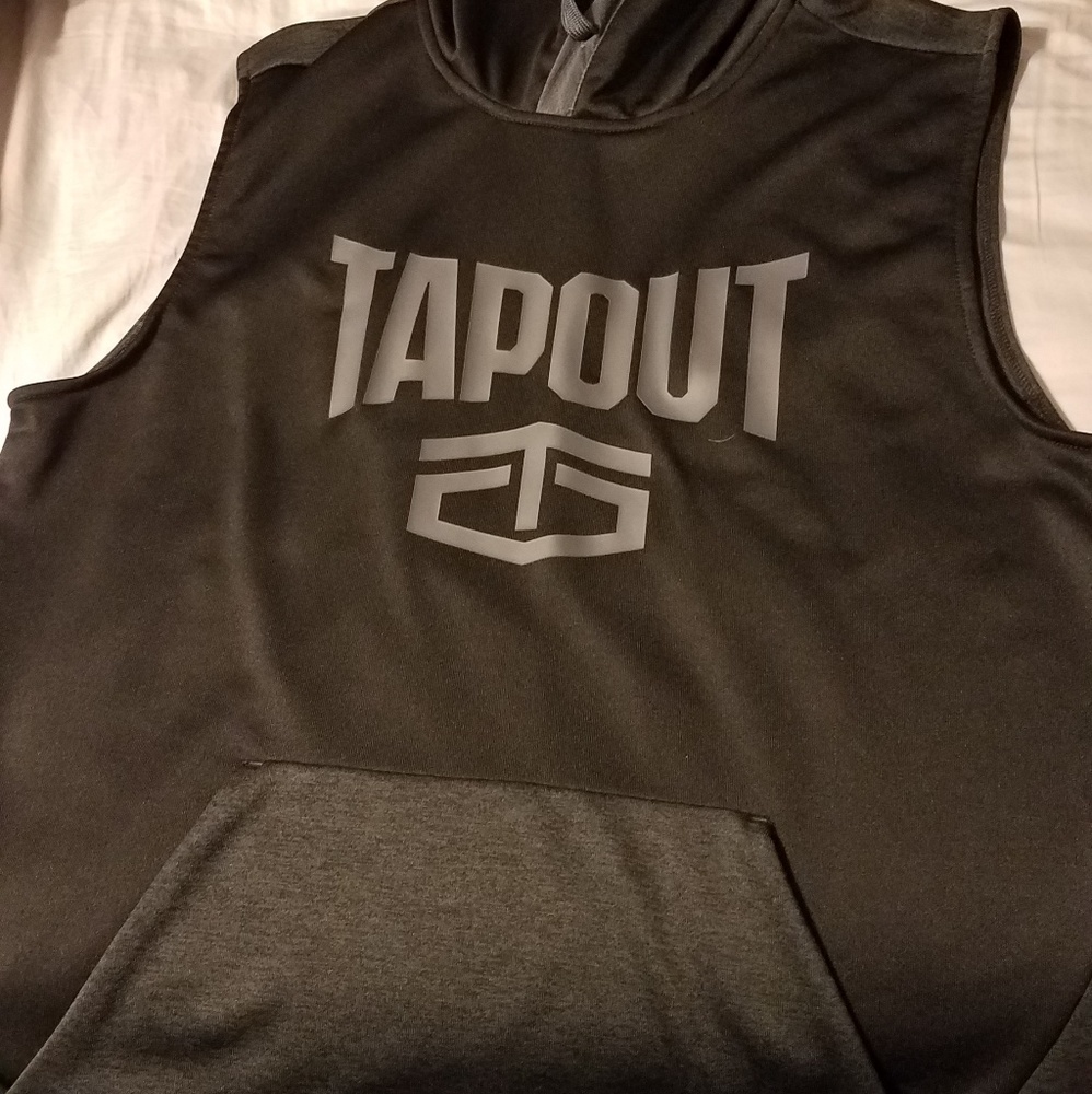 Tapout XL sleeveless hoodie hooded sweatshirt mens